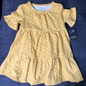 Yellow okie dokie casual dress 12m with matching bloomers